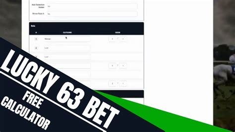 free bet calculator lucky 63